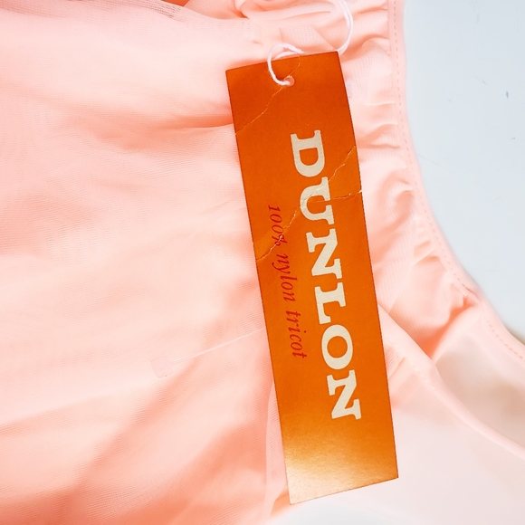 Dunlon vintage 1970s Short neon Night Gown lace - Picture 14 of 16